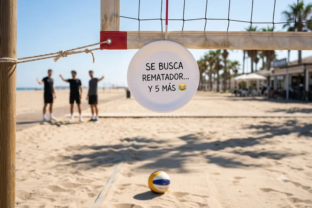 Partido de vóley playa en Riazor